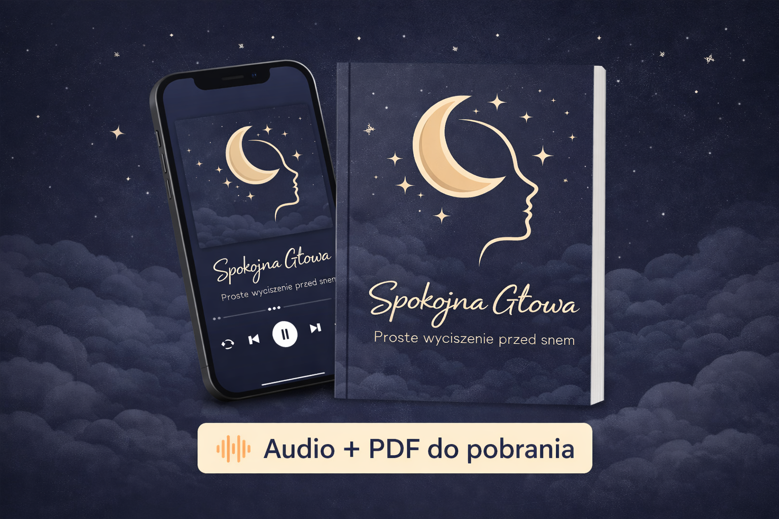 Spokojna Głowa – prowadzone wyciszenie przed snem, audio i PDF